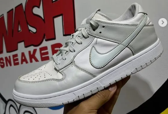 Nike Dunk com pintura recuperada pela Wash Sneakers 21, em Duque de Caxias